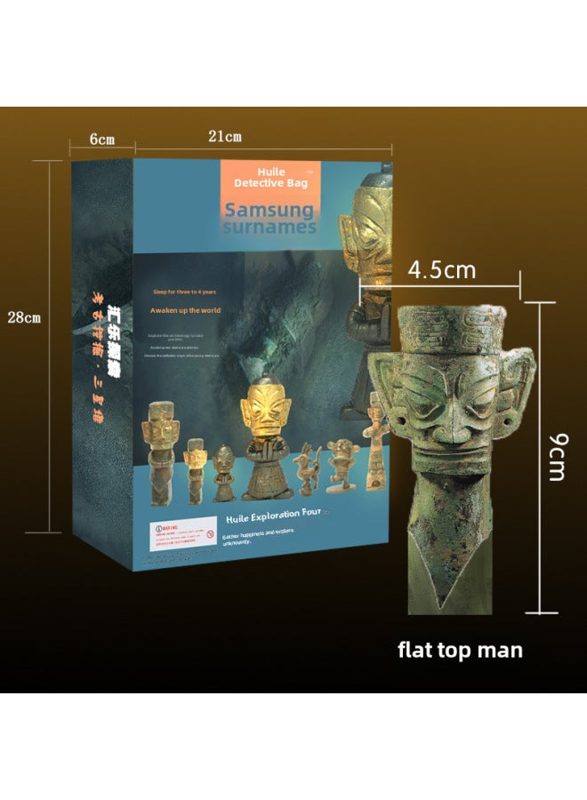 Sanxingdui Bronze Ware Archaeological Excavation Toy Blind Box Museum Cultural Relics Children's Cultural And Creative Big Stand Decoration Gift-Color:Sanxingdui Gift Box With Flat Top  - Image 1