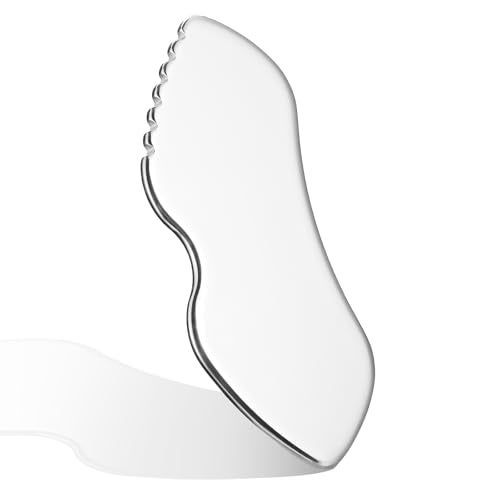 Running man Stainless Steel Gua Sha Facial ToolsMassage Tool Guasha for FaceFace Sculpting Tool Skin Care Gua Sha Scraping Massage Tool Used for Face Eyes Neck and Body Silver