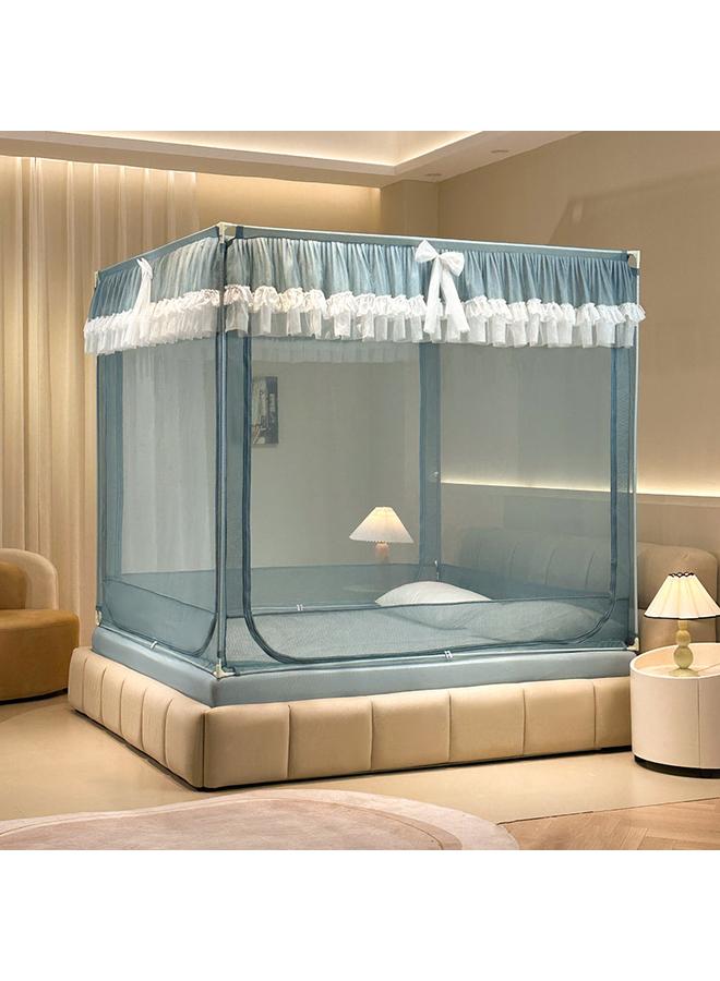 Bluejw 2024 New Lace Layer Bed Type Seat Bed Mosquito Net Three-door Anti-fall Self-connecting Bracket Bedroom Mosquito Net Wholesale - Image 2