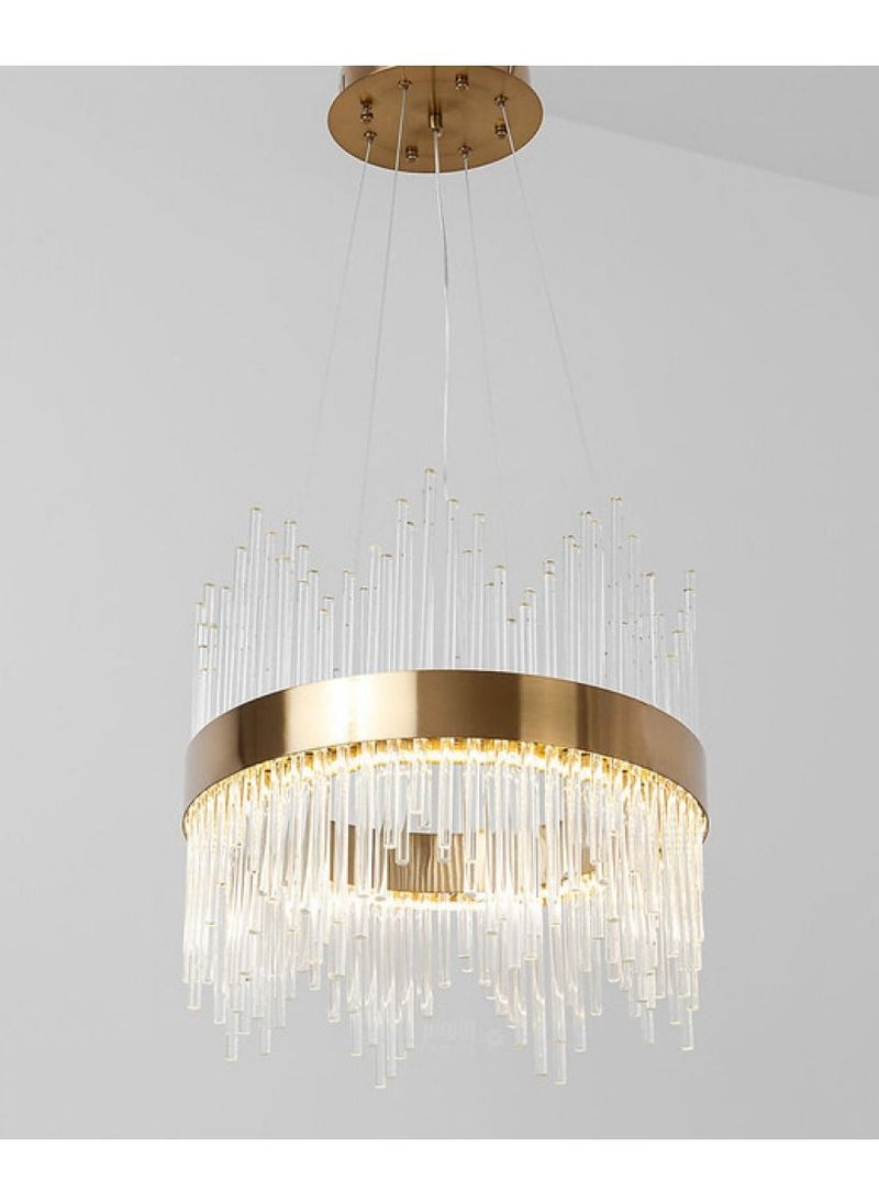 UCANDLE Modern crystal chandelier with remote control, golden frame  - Image 2