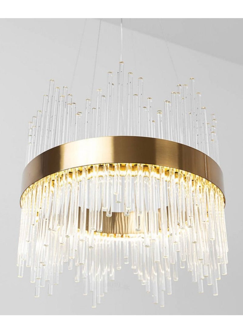 UCANDLE Modern crystal chandelier with remote control, golden frame  - Image 4