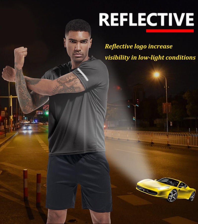 Boyzn 5 Pack Polyester Shirt for Men, Dry Fit Moisture Wicking T-Shirts, Athletic Gym Workout Short Sleeve Shirts Black-5P06-3XL - Image 4