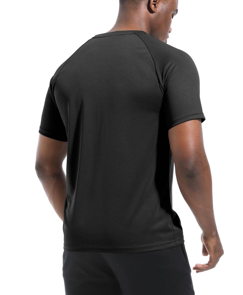 Boyzn 5 Pack Polyester Shirt for Men, Dry Fit Moisture Wicking T-Shirts, Athletic Gym Workout Short Sleeve Shirts Black-5P06-3XL - Image 5