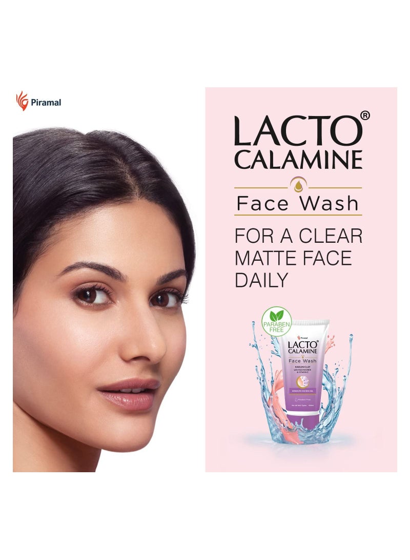 لاكتو كلامين غسول الوجه اليومي مع الكاولين كلاي النياسيناميد وفيتامين E للتحكم في البشرة الدهنية والبثور والرؤوس السوداء والرؤوس البيضاء خالٍ من البارابين 100 مل عبوة من 1 - Image 3