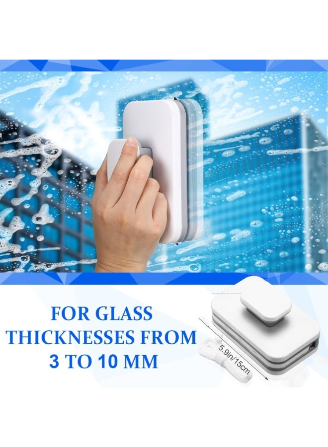 Arabest Magnetic Windshield Cleaner Tool Magnetic Car Window Cleaner Double Sided Window Cleaner Glass Wiper Magnetic Windshield Cleaner for High Rise with Anti Falling Rope(Rectangle) - Image 2