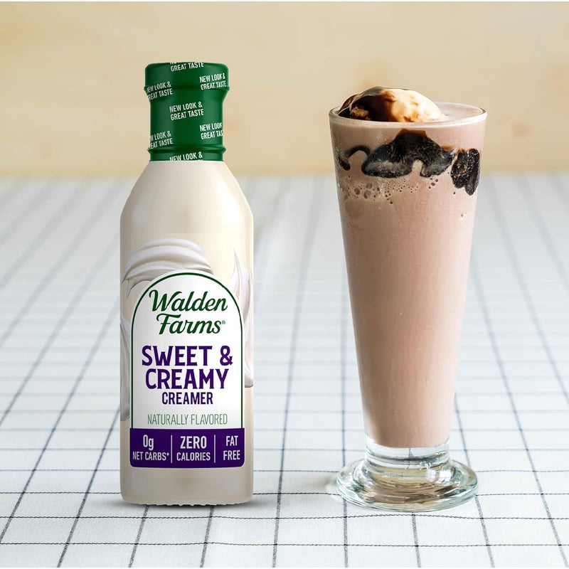 Walden Farms Sweet & Creamy Coffee Creamer - Zero Calorie, Sugar Free, Keto & Fat Free Non-Dairy Creamer for Coffee, Lattes & Iced Drinks - 12 oz Bottle - Image 4