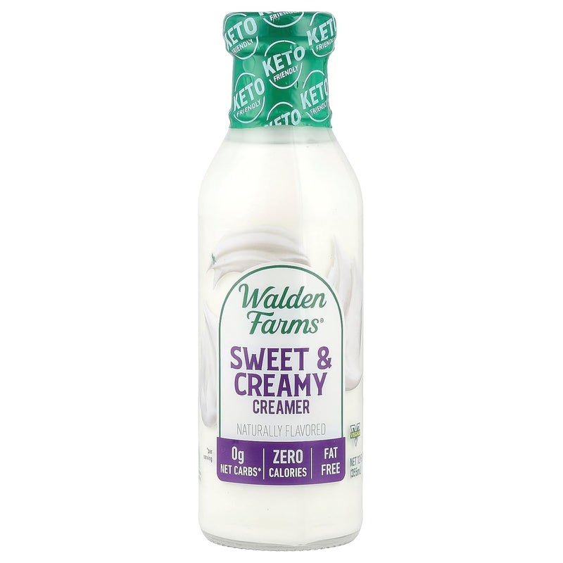 Walden Farms Sweet & Creamy Coffee Creamer - Zero Calorie, Sugar Free, Keto & Fat Free Non-Dairy Creamer for Coffee, Lattes & Iced Drinks - 12 oz Bottle - Image 1