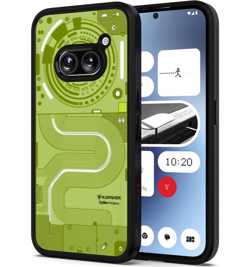 KAPAVER Thermoplastic Polyurethane Impulse Series Desginer Back Cover Case For Nothing Phone 2A 5G / Nothing Phone 2A Plus 5G (Cyber-I Black-02) - Image 1