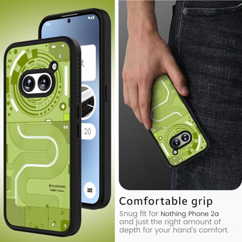 KAPAVER Thermoplastic Polyurethane Impulse Series Desginer Back Cover Case For Nothing Phone 2A 5G / Nothing Phone 2A Plus 5G (Cyber-I Black-02) - Image 5