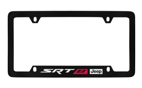 Jeep Red SRT-8 Black Coated Metal Bottom Engraved License Plate Frame Holder - Image 5