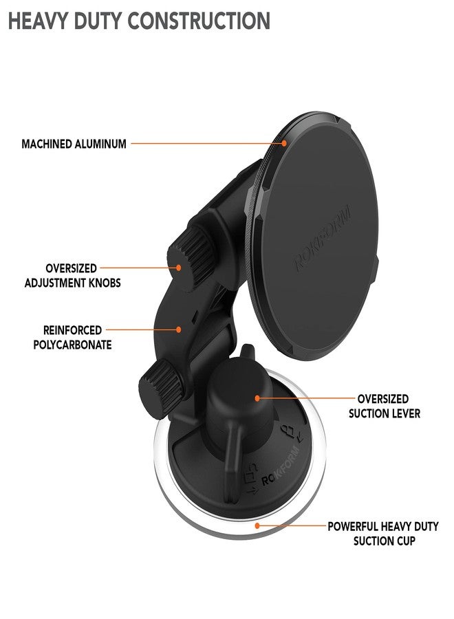 ROKFORM - Adjustable Magnetic Windshield Phone Holder, Compatible with MagSafe Phone Cases and Cases, Strong Suction Cup, 210° Tilt, 360° Rotation - Image 5