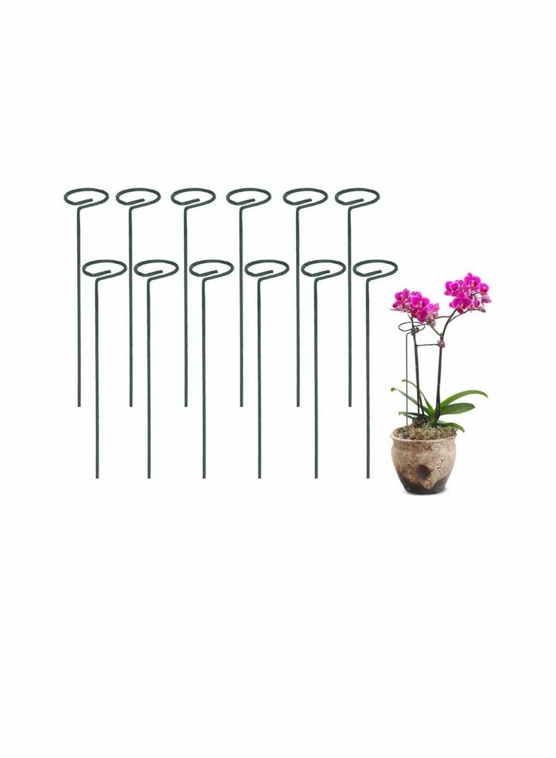 KASTWAVE 12 Packs Garden Flower Support Plant Support Ring Stakes Single Plant Stem Garden Support Stake Protect for Flowers Orchid Peony Lily Rose Sunflower Young Tree Tomatoes Amaryllis Stem, 40CM - Image 1