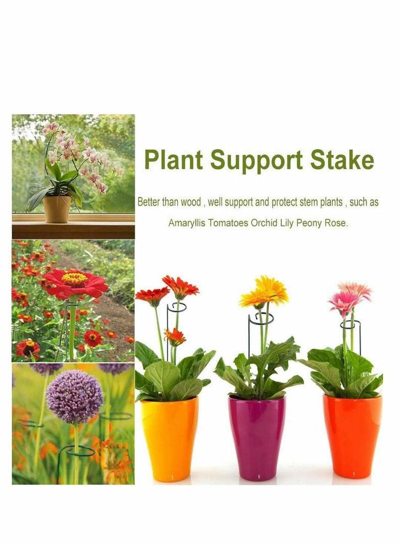 KASTWAVE 12 Packs Garden Flower Support Plant Support Ring Stakes Single Plant Stem Garden Support Stake Protect for Flowers Orchid Peony Lily Rose Sunflower Young Tree Tomatoes Amaryllis Stem, 40CM - Image 4