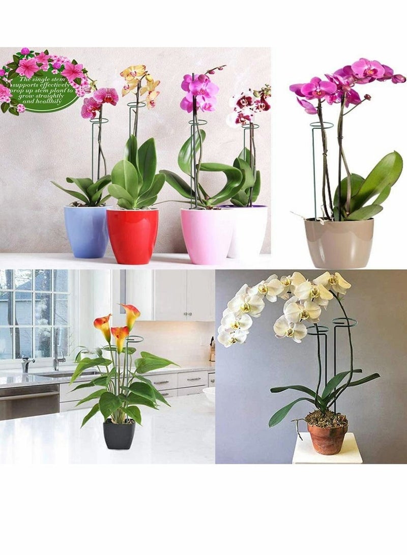 KASTWAVE 12 Packs Garden Flower Support Plant Support Ring Stakes Single Plant Stem Garden Support Stake Protect for Flowers Orchid Peony Lily Rose Sunflower Young Tree Tomatoes Amaryllis Stem, 40CM - Image 5
