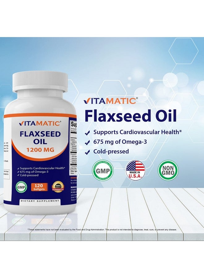 Vitamatic 2 Pack Flaxseed Oil 1200mg 120 from Cold Pressed Flax Seed - 675 mg of ALA Omega 3 Fatty Acids for Improving Heart Health - Image 2