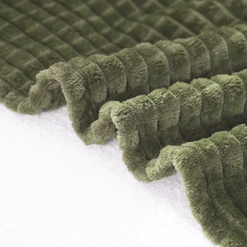 Puncuntex Flannel Fleece Throw Blanket Olive Green 50"Ã—60" - Image 5