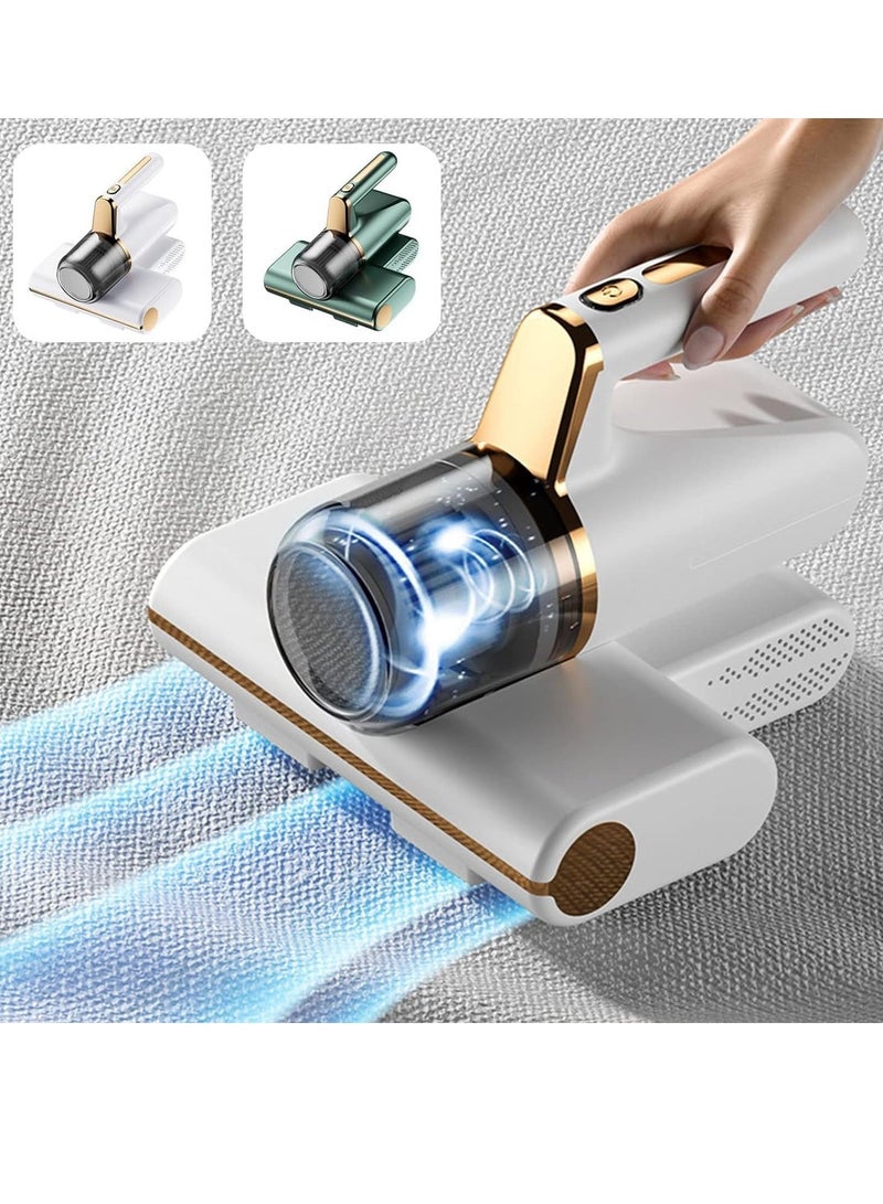 Bed Vacuum Cleaner, Handheld Mattress Cleaner, 8KPa Strong Suction Power and Double Beat, Low Noise,Effectively Clean Up for Bedding, Sofa, Other Fabric Surfaces White - Image 2