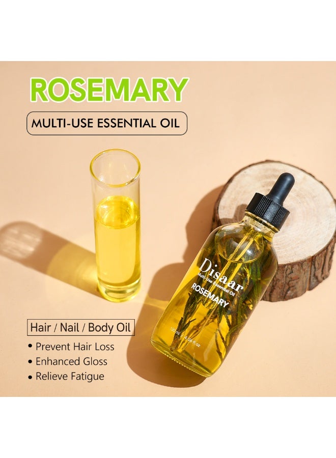 Disaar Rosemary Multi-Use Essential Oil 120ml – Pure Organic Hair, Nail & Body Oil | Natural Plant Extract for Growth, Strength, and Shine | Enhanced Gloss Formula with Fresh Rosemary Essence - Image 2