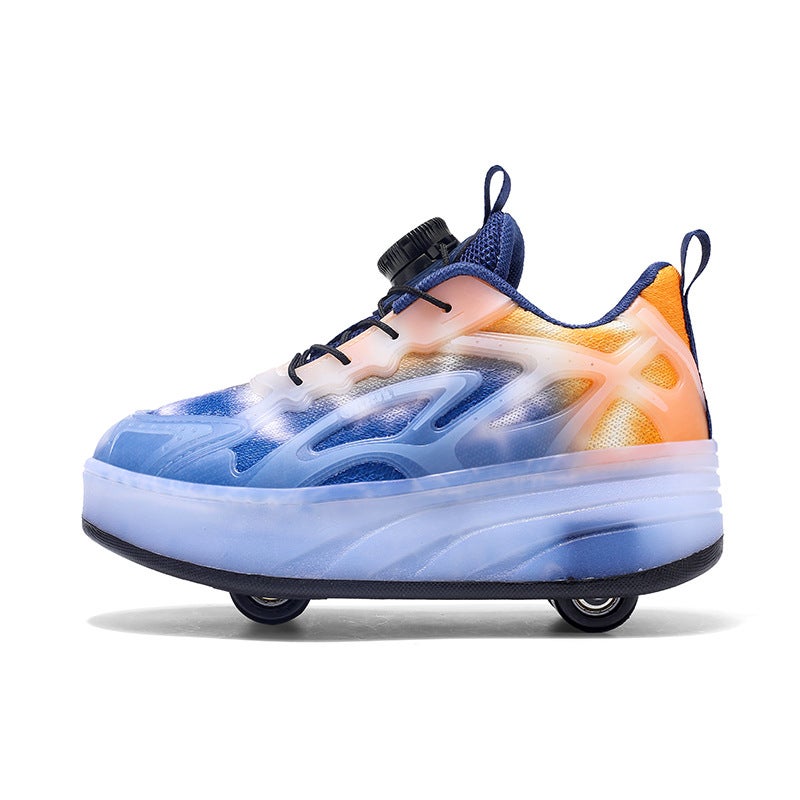 Children'S Heelys Shoes Four-Wheel Deformation Student Roller Skates Boys' Wheel Shoes Girls' Four-Wheel Invisible Skates - Image 1