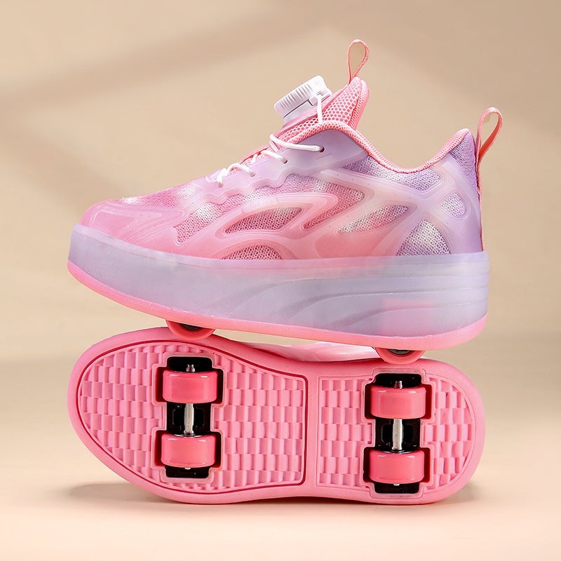 Children'S Heelys Shoes Four-Wheel Deformation Student Roller Skates Boys' Wheel Shoes Girls' Four-Wheel Invisible Skates - Image 5
