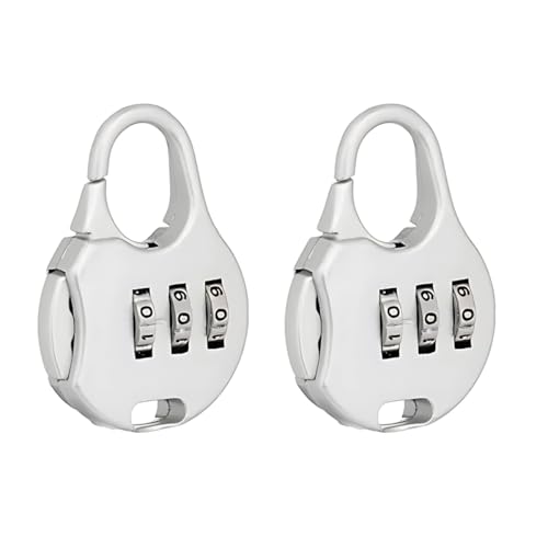 Seven Moon Numeric Combination Security Padlock for Luggage, Backpacks, Suitcases, Briefcases, and Travel Accessories – Durable, Secure, and Convenient – Pack of 2 (Silver) - Image 3