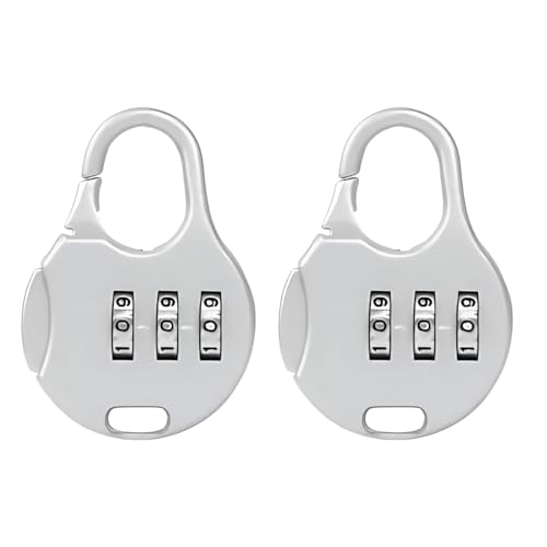 Seven Moon Numeric Combination Security Padlock for Luggage, Backpacks, Suitcases, Briefcases, and Travel Accessories – Durable, Secure, and Convenient – Pack of 2 (Silver) - Image 1