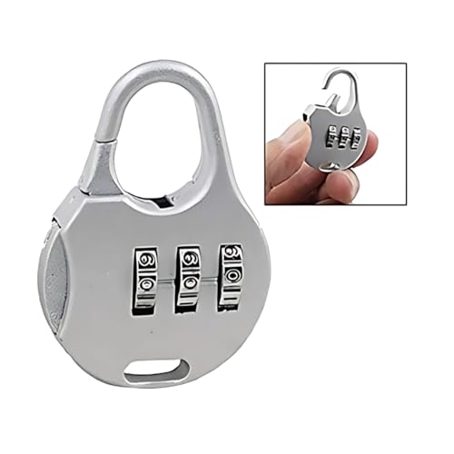 Seven Moon Numeric Combination Security Padlock for Luggage, Backpacks, Suitcases, Briefcases, and Travel Accessories – Durable, Secure, and Convenient – Pack of 2 (Silver) - Image 2
