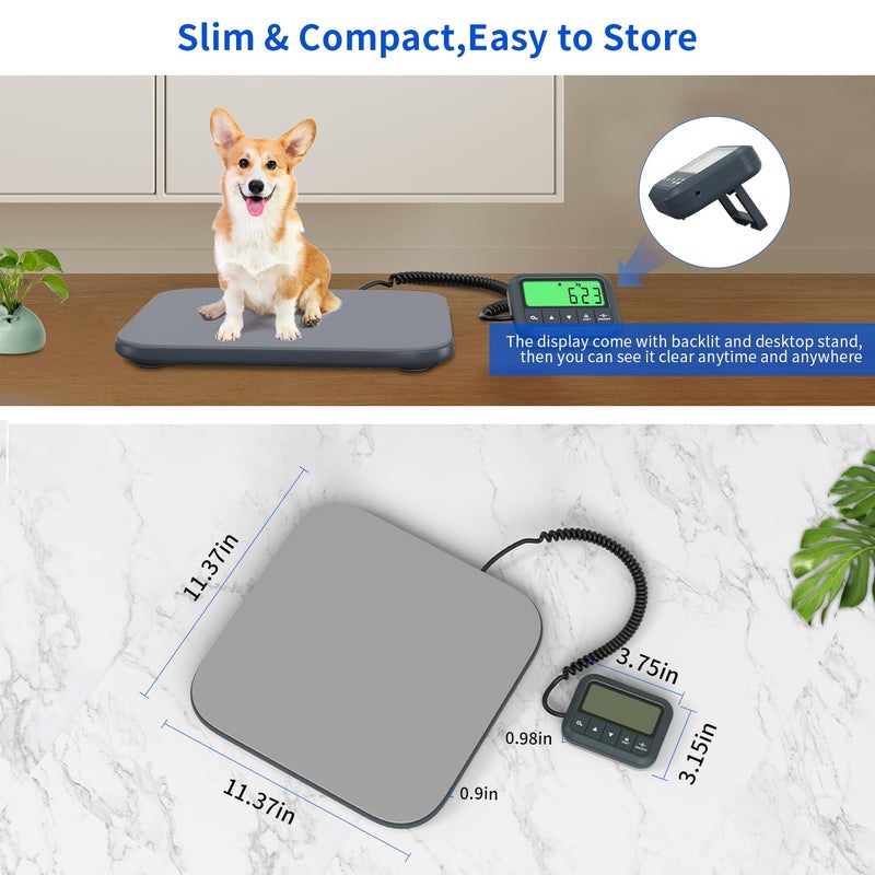 UNIWEIGH Shipping Scale, 440lb Digital Heavy Duty Postal Scale, Steel Platform Postage Scale with Hold/Tare/LCD Display,Large Scale for Packages,Luggage,Small Business and Home - Image 3