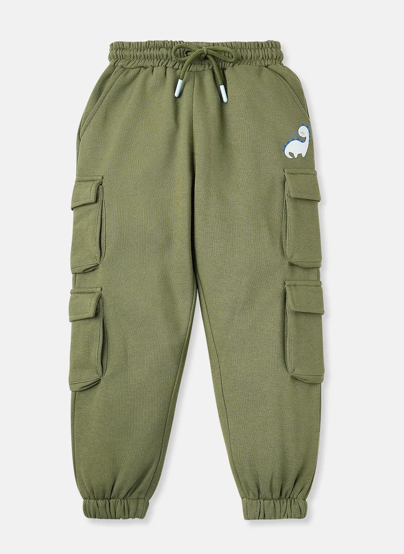 Nautinati Nautinati Boys Fleece Cargo-Pocket Ankle Length Solid Joggers
