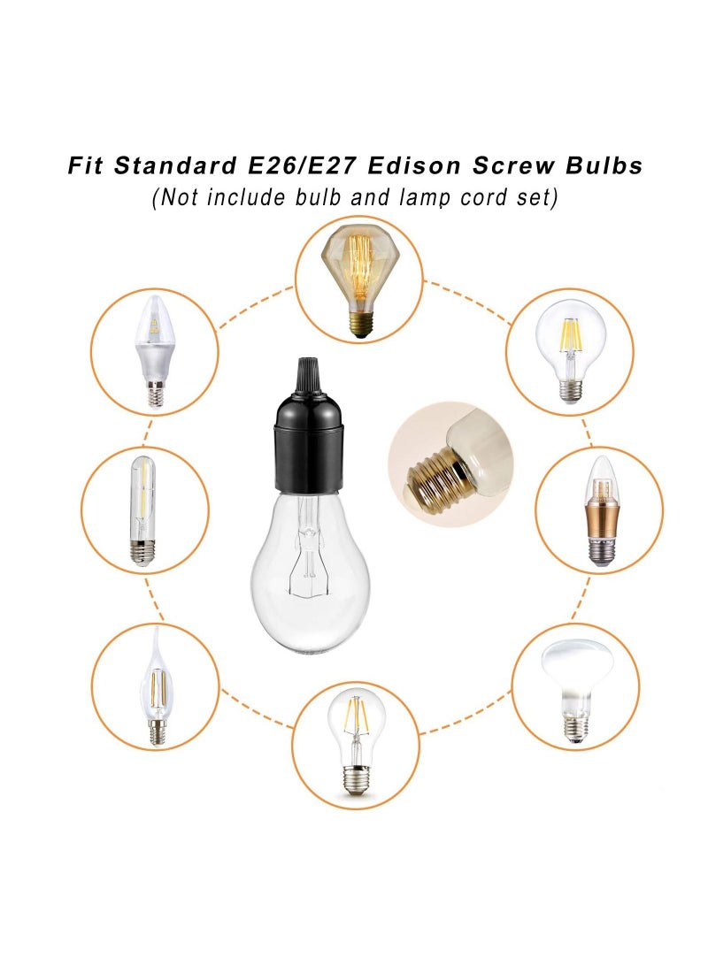 SYOSI 9pcs E27 E26 Light Socket Lamp Holder Light Socket Replacement Lamp Socket Light Bulb Socket Retro Pendant Lamp Holder Medium Screw-in Lamp Socket For Bulb - Image 5