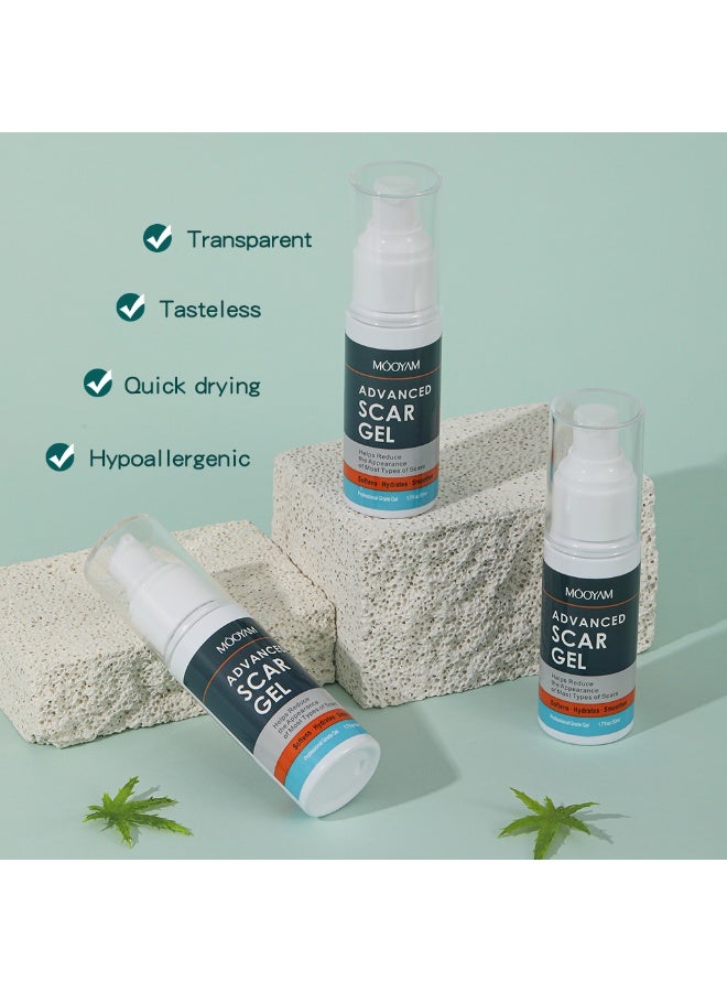 موويام جل متطور لإزالة الندبات وشرائط تنظيف مسام الأنف للوجه والجسم لعلاج إزالة الندبات وإزالة الرؤوس السوداء والتنظيف العميق لعلامات التمدد الناتجة عن الولادة القيصرية والعناية بالمسام - Image 5