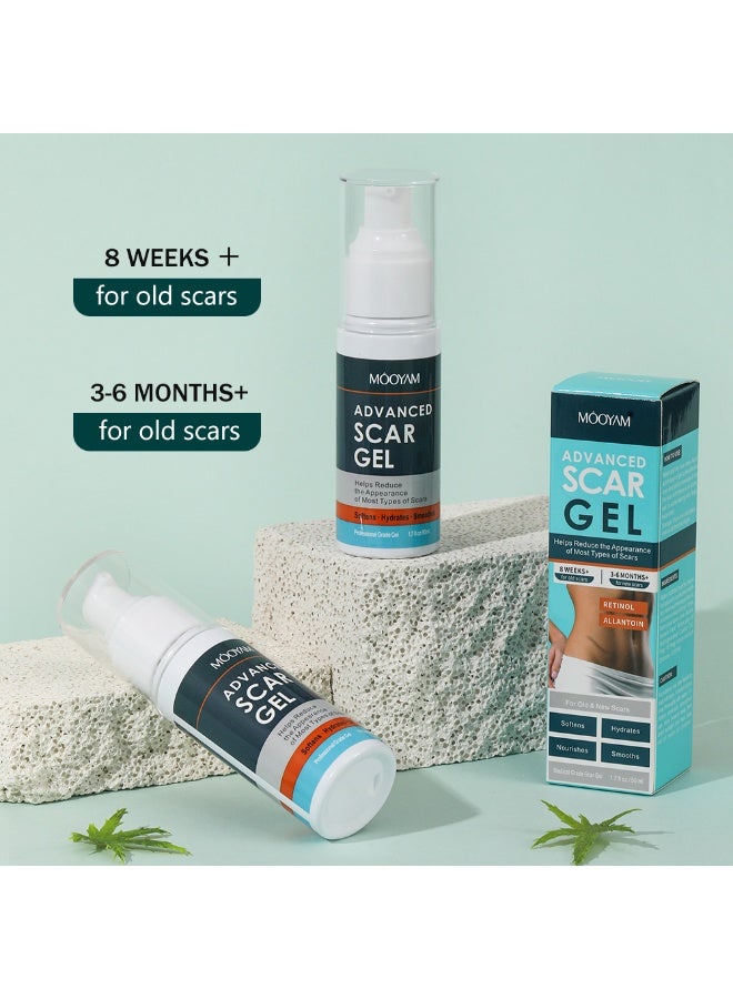 موويام جل متطور لإزالة الندبات وشرائط تنظيف مسام الأنف للوجه والجسم لعلاج إزالة الندبات وإزالة الرؤوس السوداء والتنظيف العميق لعلامات التمدد الناتجة عن الولادة القيصرية والعناية بالمسام - Image 4