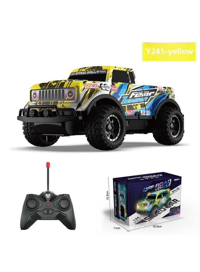 Lighting Small Proportion Of More Remote Control Car Field Across 1:24 With Non-live Remote Control Car Children's Toys Wholesale-Color:Y241 Remote Control Car [yellow]-Scale:1:24  - Image 1