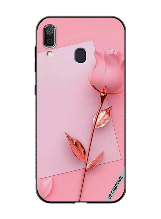 VR CREATIVE Protective Case Cover For Samsung Galaxy A30 Pink Rose Design Multicolour - Image 1