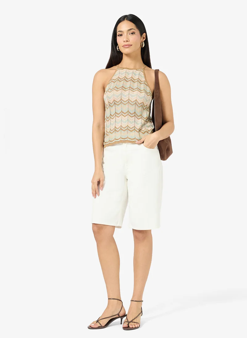 Only  Onlaster Sleeveless Glitter Top for Women | Best Price UAE
