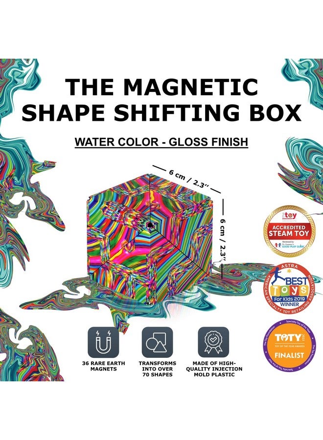 SHASHIBO Shape Shifting Box - STEM Magnetic Fidget Cube That Transforms Into Over 70 Shapes, Download Fun in Motion Toys Mobile App (Water Color) - Image 2