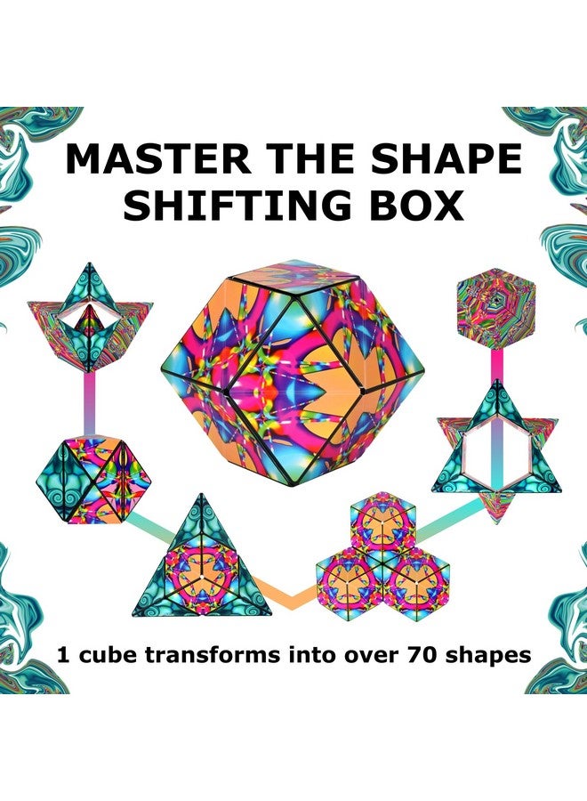 SHASHIBO Shape Shifting Box - STEM Magnetic Fidget Cube That Transforms Into Over 70 Shapes, Download Fun in Motion Toys Mobile App (Water Color) - Image 4
