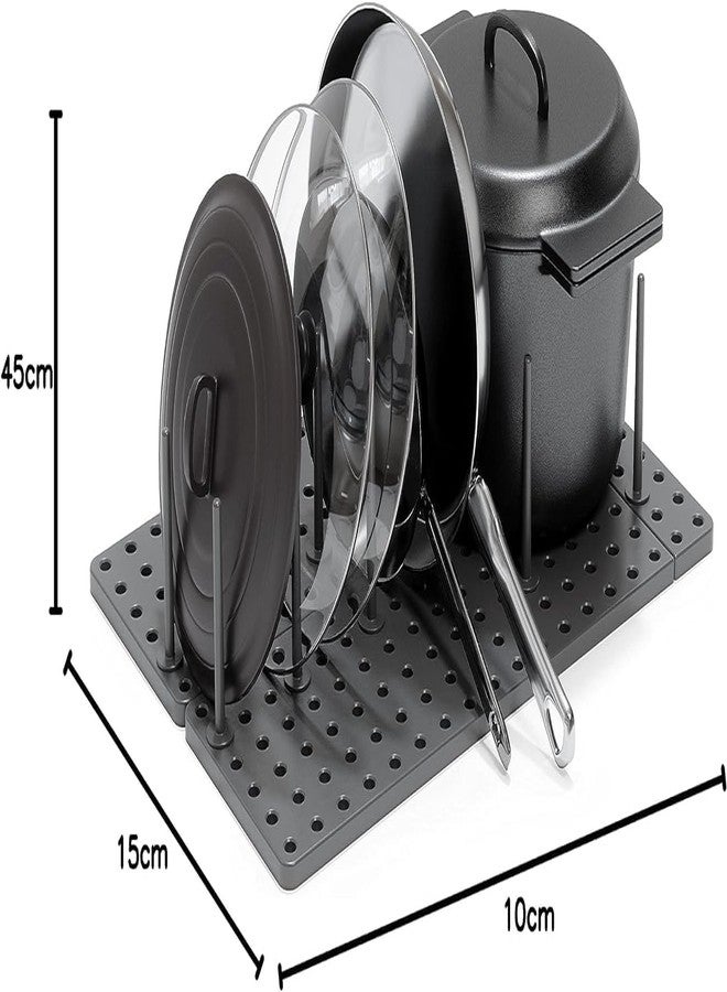 HELLYZ Kitchen Drawer Organizer Set of 2 | Adjustable Cupboard Rack Storage Tray for Cookware, Serveware & Utensils | Multi-Purpose Cabinet Shelf, Bowl & Plate Holder (Multicolor) - Image 3