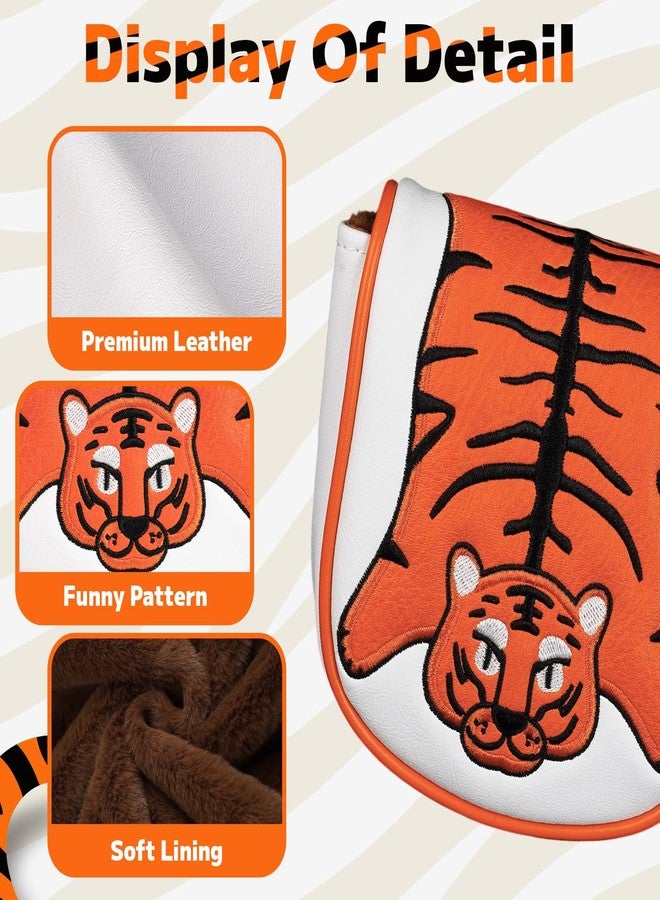 Big Crazy DF3 Putter Cover, Magnetic Closure, Golf Head Covers, Premium Leather and Waterproof, Mallet Putter Cover Fits for LAB DF3 Center Shaft, Golf Head Covers for Men and Women, Tiger - Image 3