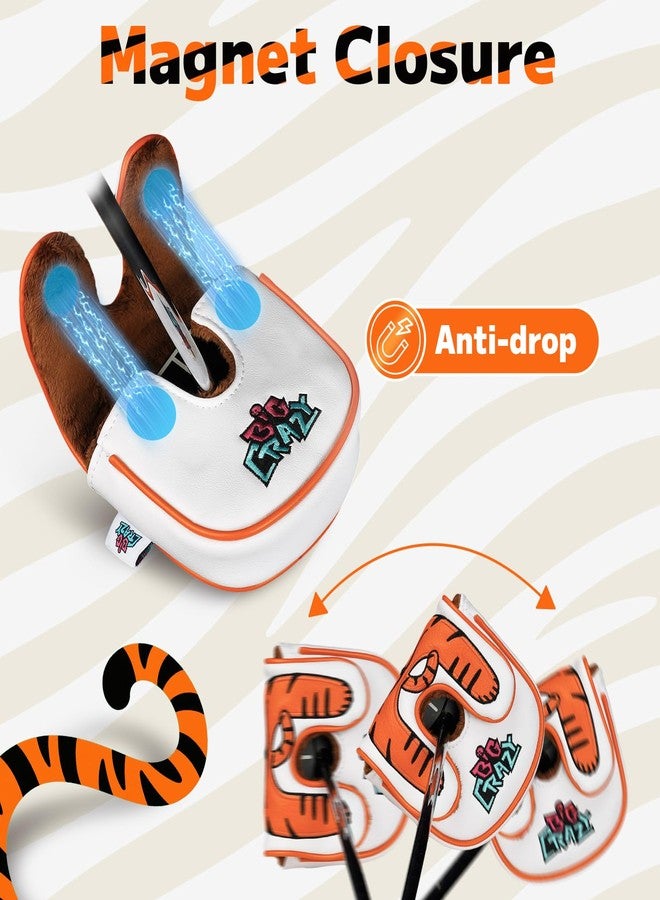Big Crazy DF3 Putter Cover, Magnetic Closure, Golf Head Covers, Premium Leather and Waterproof, Mallet Putter Cover Fits for LAB DF3 Center Shaft, Golf Head Covers for Men and Women, Tiger - Image 4