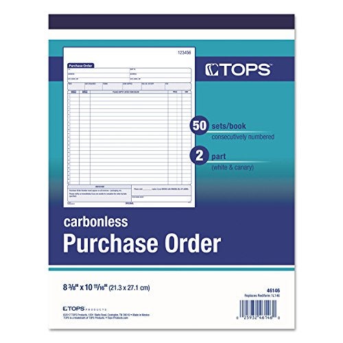 TOPS Purchase Order Book, 2-Part, Carbonless, 8-3/8 x 10-3/16 Inches, 50 Sets per Book (46146) - Image 3