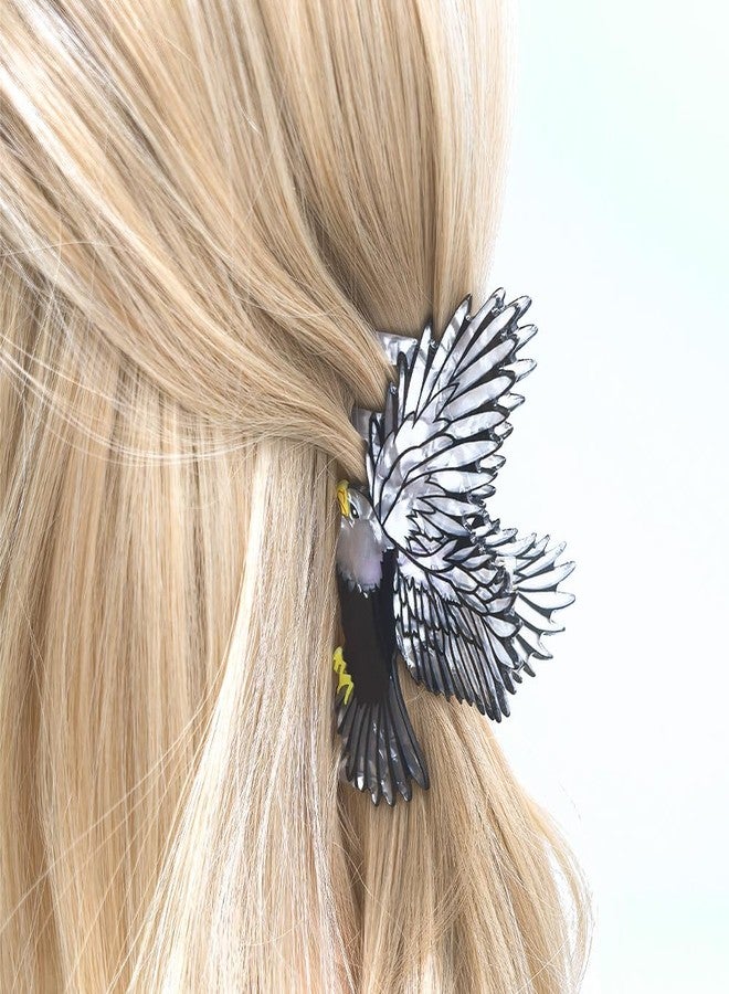 Ynxee Eagle Shape Hair Claw Clip White and Black Animal Non-Slip Hair Accessories for Medium Hair Women Girls - Image 2