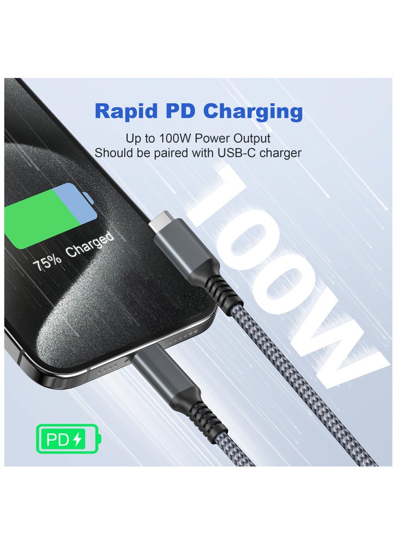 iPhone 16 15 Pro Max Charger Cable 10FT,100W USB C to Type C Cable with USB Adapter,Fast Car Charging Power Cord for iPad 10th Air 4th 5th Mini 7th 6th Generation,Samsung Galaxy S24 S23 S22