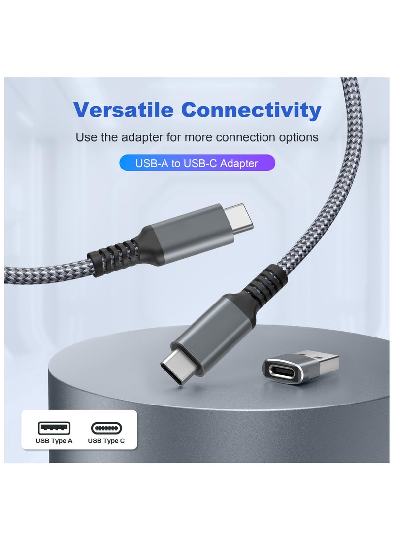 iPhone 16 15 Pro Max Charger Cable 10FT,100W USB C to Type C Cable with USB Adapter,Fast Car Charging Power Cord for iPad 10th Air 4th 5th Mini 7th 6th Generation,Samsung Galaxy S24 S23 S22
