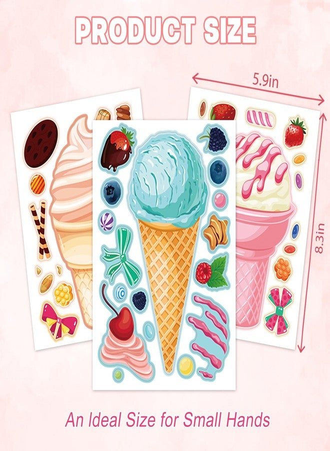 Ozepao 32 Sheets Ice Cream Stickers for Kids, Make a Face Stickers for Party Decorations, Party Favors Craft Supplies - Image 4