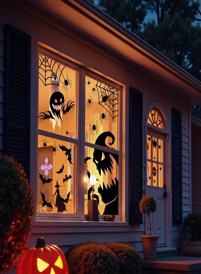 PPRAFDD Large Halloween Window Clings Scary Witch Giant Spooky Monster Silhouette Decorations Stickers for Window, 4 Sheets - Image 5