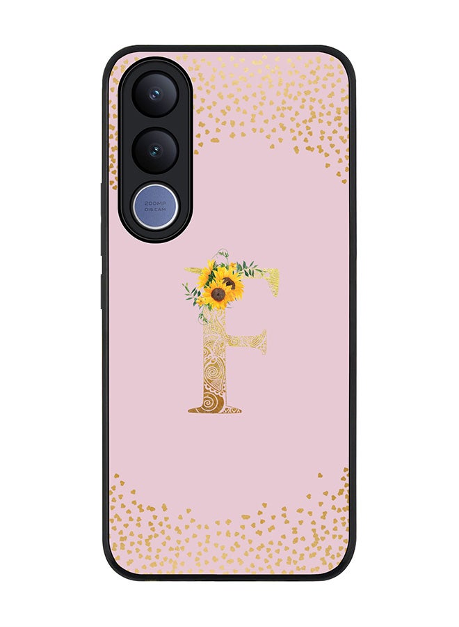 Stylizedd For vivo V70 FE Case,Slim fit Camera Protection, Shockproof Thin Phone cover  - Custom Floral Monogram - F  (Pink ) - Image 1