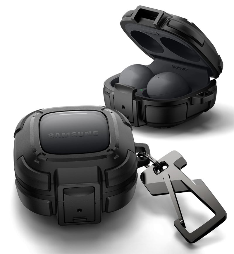 Dexnor Rugged Bumper Case for Galaxy Buds FE 2023Buds 2 Pro 2022Buds 2 2021Buds Pro 2021Buds Live 2020 Cases with Secure Lock Shockproof Cover with Carabiner - Image 2