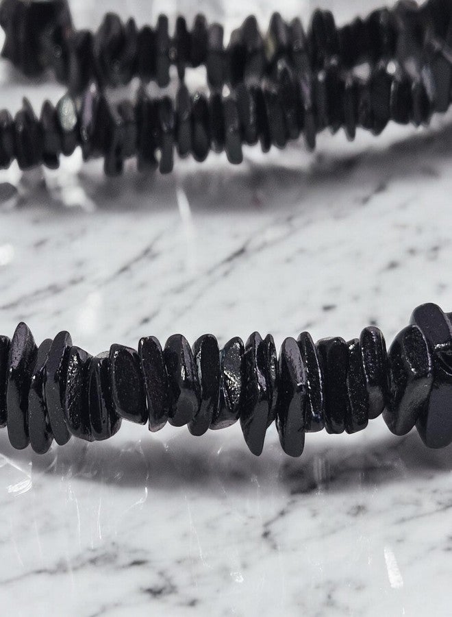 BlueRica Black Puka Shell Chips Necklace & Anklet Set - Image 2