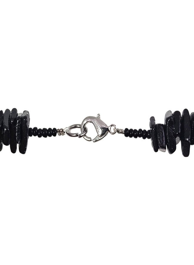 BlueRica Black Puka Shell Chips Necklace & Anklet Set - Image 5